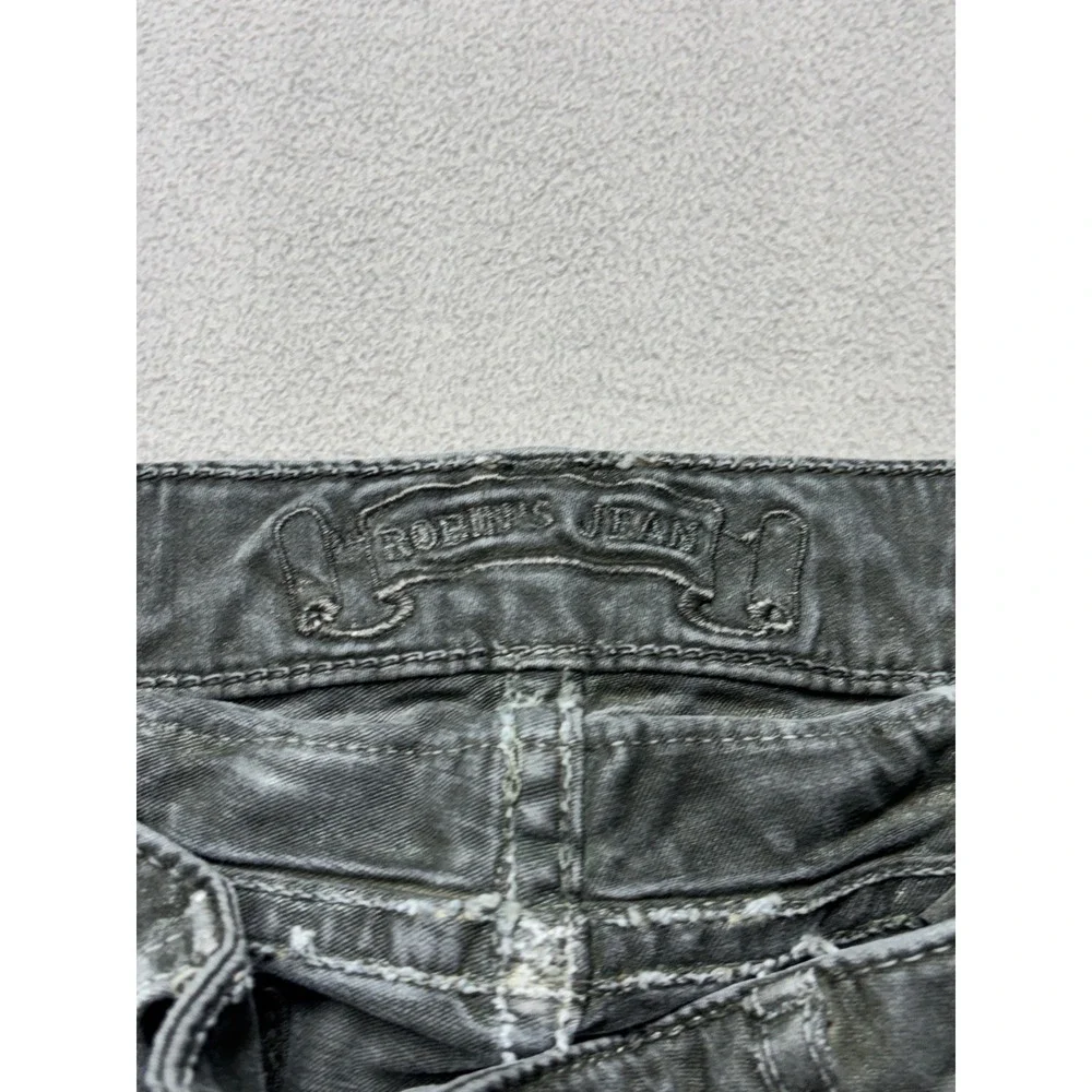 Robins Jean Mens Moto Biker Slim Pants Faded Olive Green Zipper Ribbed Knee 29